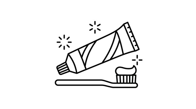 Toothpaste Tube Squeezing Paste onto Toothbrush