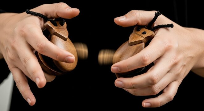 Hands playing castanets