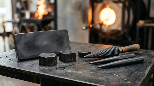 Graphite marver paddles and shaping blocks for glassblowing