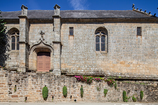 Facade of Historic Saint Andre Church, Ploemel, Brittany, France