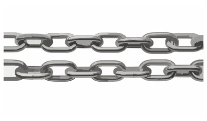 Fototapeta premium Shiny metal chain link vector set extendable layered illustration