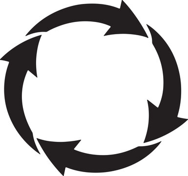  Four arrows circle silhouette vector
