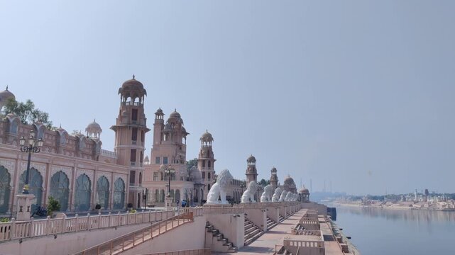 Kota, Rajasthan, India 5 March 2026: Footage of Scenic view at Chambal Riverfront of Kota shot against a beautiful sky in background during daylight

