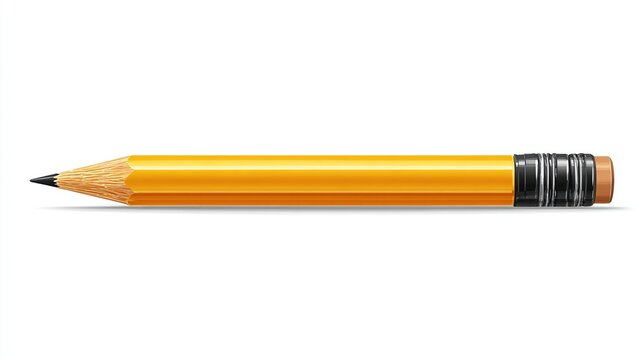 Classic wooden pencil with yellow paint and black ferrule
