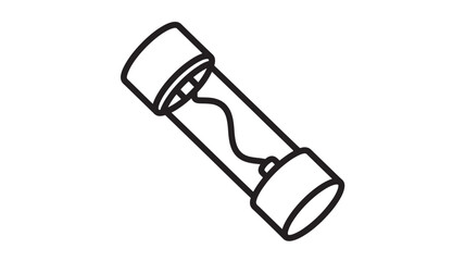 Fuse electronic component with clear glass tube and internal wire, isolated on white background for circuit protection.