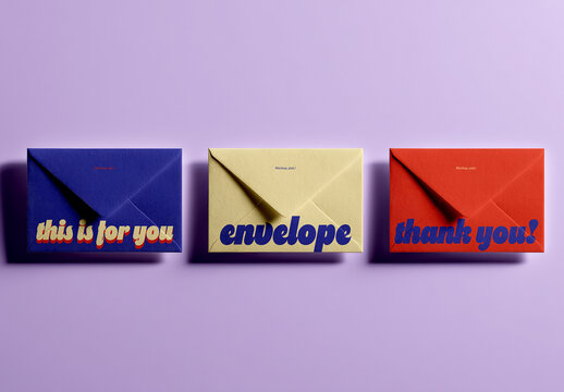 Top View of Envelope Mockup Set