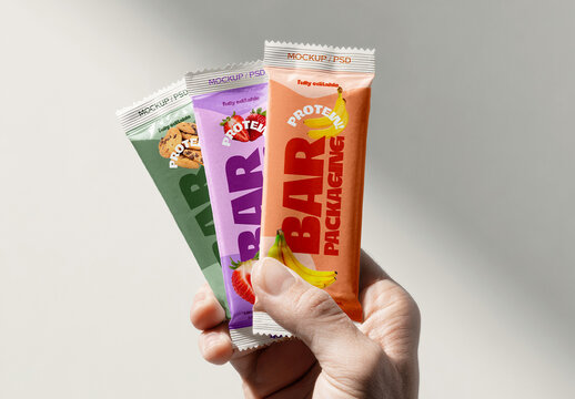 Bar Packaging Mockup In Hand Close Up Shot