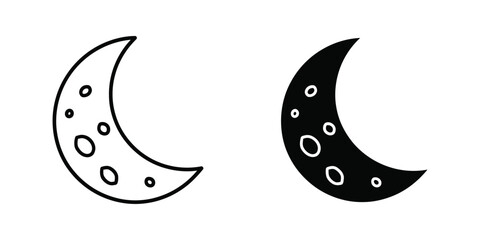 crescent moon phases with craters flat design vector illustration © KalamGraphicsBD