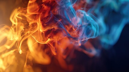 Fototapeta premium Abstract smoke in orange and blue