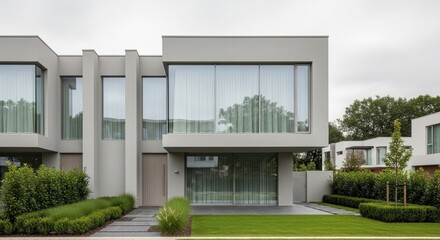 Fototapeta premium Sleek Modern Minimalist House Exterior Design