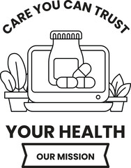 Fototapeta premium Healthcare trust symbolized by pills and bottle