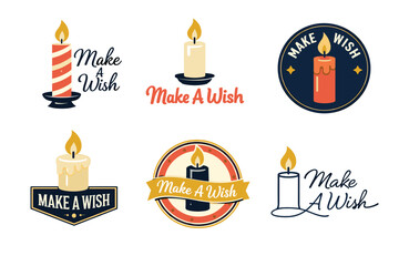 Fototapeta premium Make a wish candle designs with varied fonts and colors