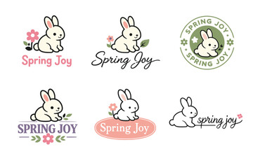Fototapeta premium Cute bunny logos with 