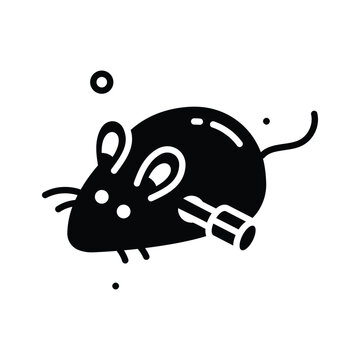 A customizable glyph icon of toy mouse for prank joke