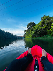Fototapeta premium canoe on the river