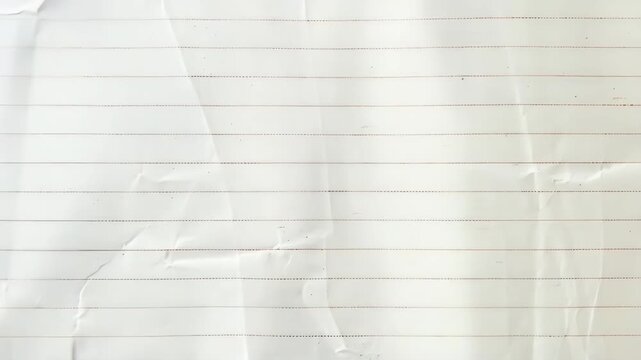 Folded white lined notepad paper texture background