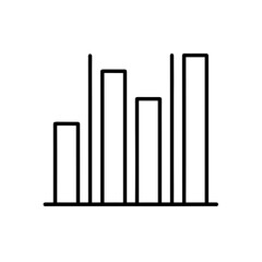Obraz premium Grayscale bar chart with varying heights on a baseline axis