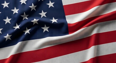 Obraz premium American flag close up view with red white and blue colors