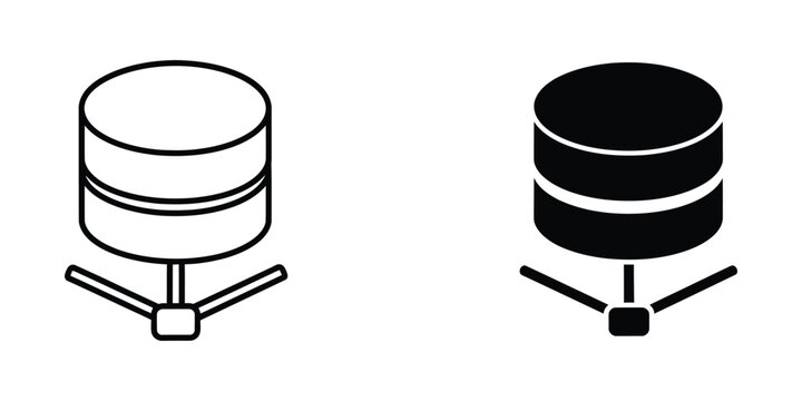 database storage icon set flat design vector illustration