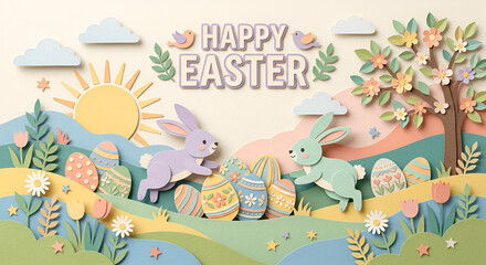 Naklejka premium easter greeting card
