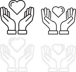 Obraz premium Two pairs of hands holding a heart care love