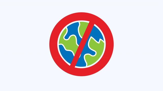 Do not travel the world warning sign. Suitable for travel restrictions, pandemic related content, safety alert messages, travel blog posts.