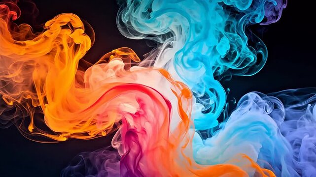 Colorful swirling smoke patterns