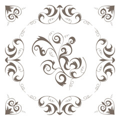 Fototapeta premium Heart corners swirling decoration