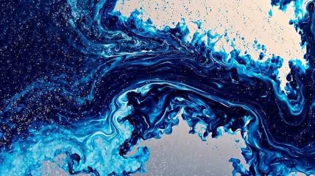Blue and white swirling liquid patterns