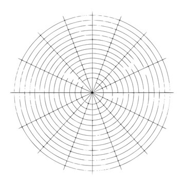 A circular graph with lines and dots Vector, illustration
