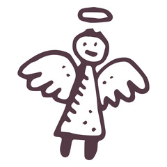 Obraz premium Angel hand drawn icon 25