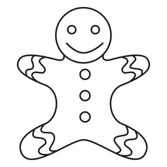 Obraz premium Gingerbread man stroke icon 88