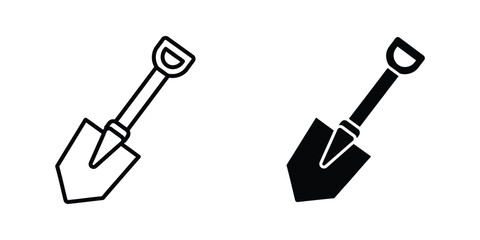 two garden shovels isolated on white background flat design vector illustration © Kalam