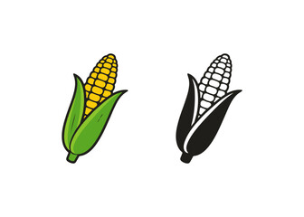 Obraz premium corn flat icon set Vector flat icon set isolated on a white background