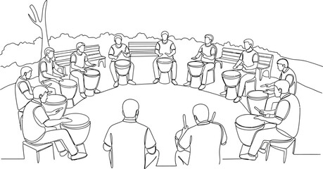 Obraz premium people sitting in a circle