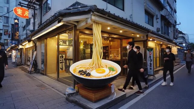 Ramen restaurant in Osaka.