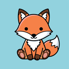 Obraz premium Adorable Baby Fox Vector Illustration for Forest Theme