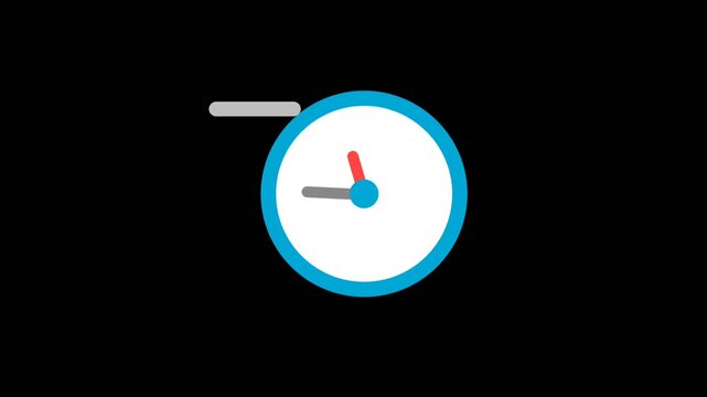 clock with fast moving lines animation concept of time passing