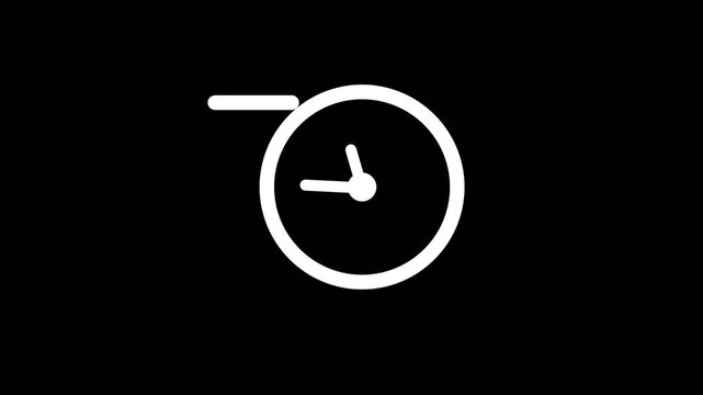 clock with fast moving lines animation concept of time passing