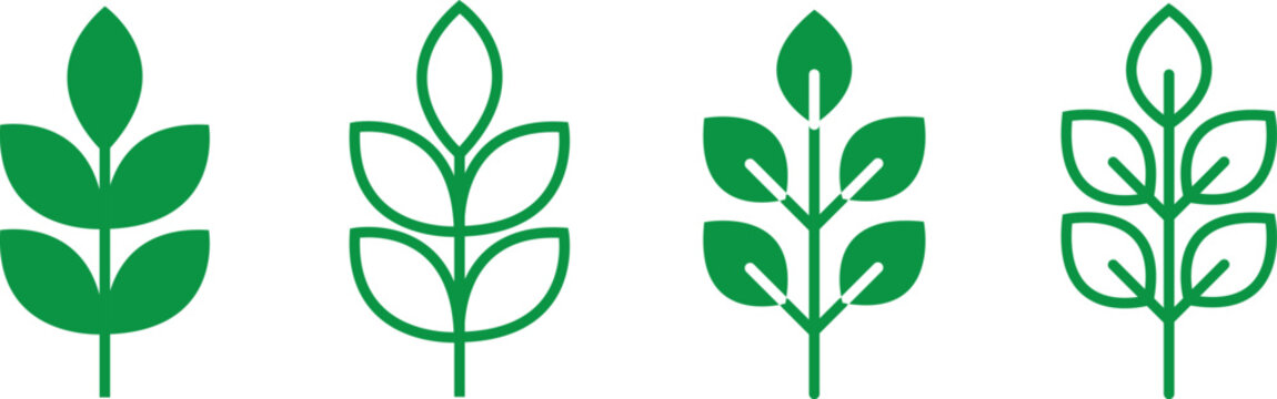 High fiber icon set. symbolizing dietary fiber for digestion and wellness. Fibre icon in flat style. Basic vector symbol illustration. plant leaf and waves. food packaging sign