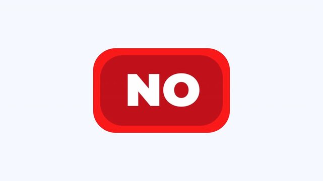 Red button with the word no in white. Red no button for websites, presentations, or digital designs. Perfect for indicating negation or rejection in a simple design.