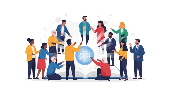 Global Knowledge Sharing and Digital Learning: Diverse People Engaging with a Glowing World from an Open Book