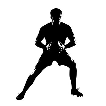 A man in a wide stance with hands on hips Vector, illustration