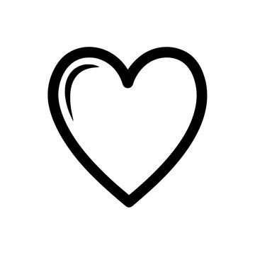 A black heart outline on a white background Vector, illustration