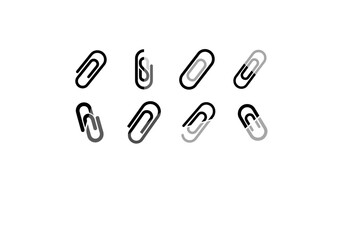 Fototapeta premium Paper Clip Icon Set - Creative Stationery and Attachment Vector Illustrations