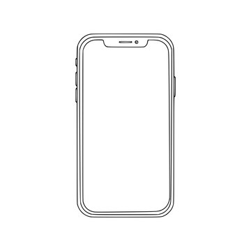 A smartphone frame with a blank screen Vector, illustration
