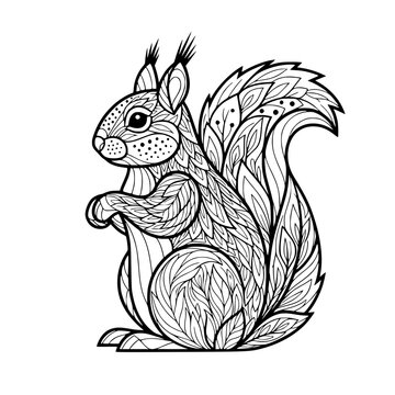 A cute squirrel standing on its hind legs Vector, illustration