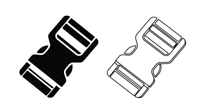 Black and white illustration of two side release buckles