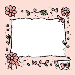 Obraz premium frame with flowers