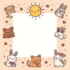 Fototapeta premium Animal Illustration Frame